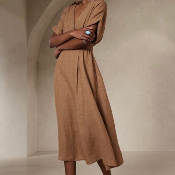 NWT Banana Republic Sedona Linen Dress - Picture 2 of 6